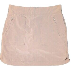 Athleta Women Size 4 Skort Skirt Silver Gray Zip Pockets Pickleball Tennis